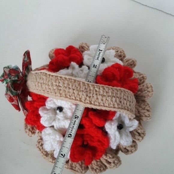 Flower in Basket Crochet Stitches Vintage Decor - Picture 7 of 12